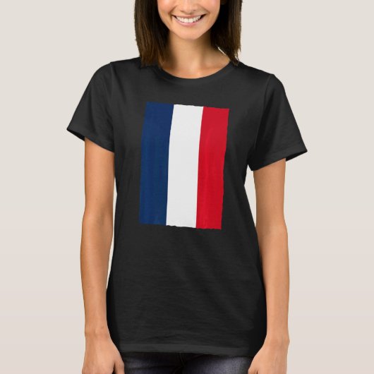 ドレープーフランスのトリコロール国旗フランス Tシャツ (正面)