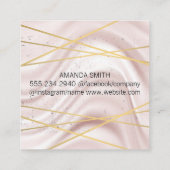 ドレープ生地の背景 |金ゴールド抽象芸術行 スクエア名刺 (裏面)
