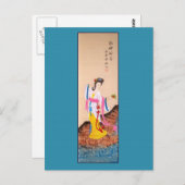 ドレ中国のス絵を描のレディカラフルズ ポストカード (正面/裏面)