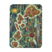 ドレ1950ハワイの地図ジョセフ油絵を描 マグネット (縦)