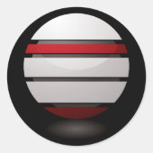 ドロイド赤と白アイコンのシール ラウンドシール (正面)