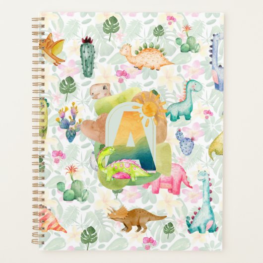 ドロキー恐竜ボーイズスクール孫ギフトカスタム プランナー手帳 (正面)