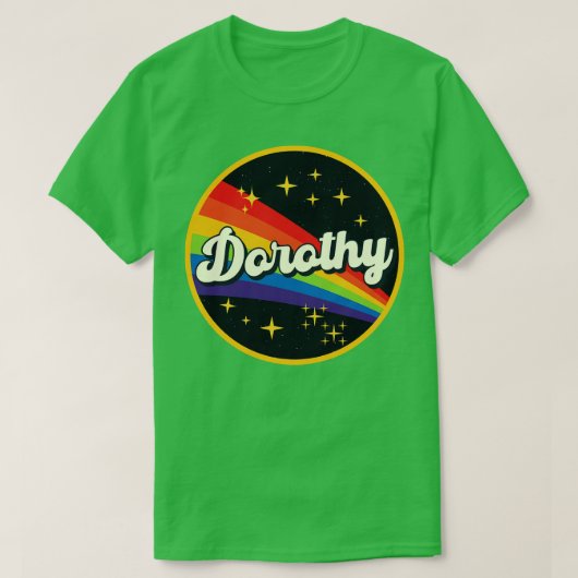 ドロシーレインボーイン宇宙ヴィンテージスタイル Tシャツ (デザイン正面)