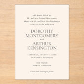 ドロシー自然ニュートラル優雅な結婚式 アクリル招待状 (正面)