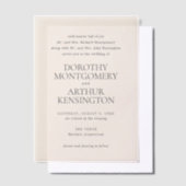 ドロシー自然ニュートラル優雅な結婚式 ベラム紙招待状 (オフセット)