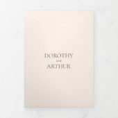 ドロシー自然ニュートラル優雅な結婚式 三つ折り招待状 (カバー)