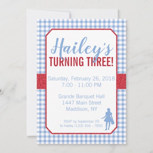 ドロシー魔法使いオズ誕生日招待状 招待状 (正面)