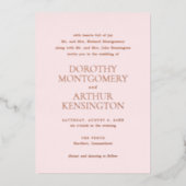 ドロシー・ピンク・エレガントな結婚式 箔招待状 (正面)