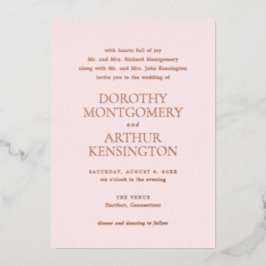 ドロシー・ピンク・エレガントな結婚式 箔招待状