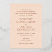 ドロシー・ピーチ・エレガントな結婚式 箔招待状 (正面)