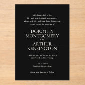 ドロシー・ブラック・エレガントな結婚式 アクリル招待状 (正面)