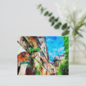 ドロッセルガッ絵画スルエデシェイムの水彩 ポストカード (スタンド正面)