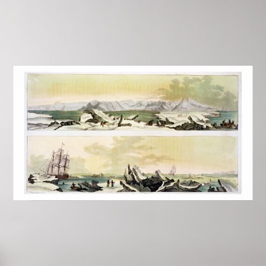 「ドロッテア」のスペッツバーゲンの景色 ポスター (正面)