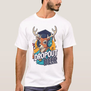 ドロップアウト鹿 – カニエ西インスパイアヒップホップ漫画 Tシャツ