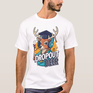 ドロップアウト鹿 – カニエ西インスパイアヒップホップ漫画 Tシャツ