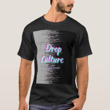 ドロップカルチャー ストリートウェア ユニセックス ブラックTシャツ