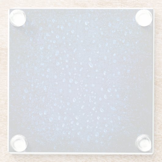 ドロップグランジ付きの青のテクスチャ ガラスコースター (裏面)