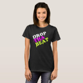 ドロップザビート女子ブラックシャツ |イビサ踊り Tシャツ (正面フル)