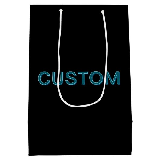 ドロップシャドウ付きの編集可能なアウトライン文字 ミディアムペーパーバッグ (裏面)