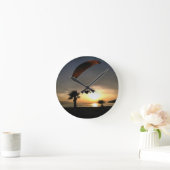 ドロップゾーンアットデュスクアドベンチャーパラグライダー ラウンド壁時計 (ホーム)