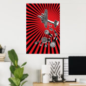 ドロップビートブラックスカイプリント ポスター (ホームオフィス)