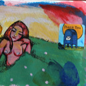 ドロップボックスメールイラストレーション スクエアシール