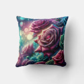 「ドロップ付きのグラデーションバラ」 クッション (裏面)