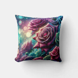 「ドロップ付きのグラデーションバラ」 クッション