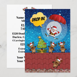 ドロップ・イン ヴァージョン2のクリスマスパーティー招待状 招待状