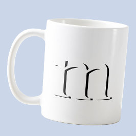 ドロッモダンプシャドウモノグラムイニシャル小文字 コーヒーマグカップ
