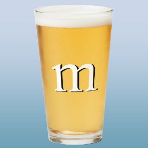 ドロッモダンプシャドーモノグラムイニシャルビール タンブラーグラス