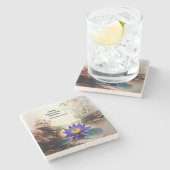 ドロドロの海から現れるブルーロータス(ベトナム語) ストーンコースター (横)