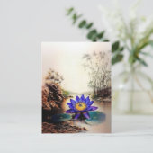 ドロドロの海から現れるブルーロータス(ベトナム語) ポストカード (スタンド正面)