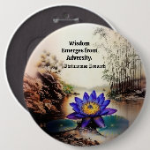 ドロドロの海から現れるブルーロータス（ベトナム語） 缶バッジ (正面&裏面)