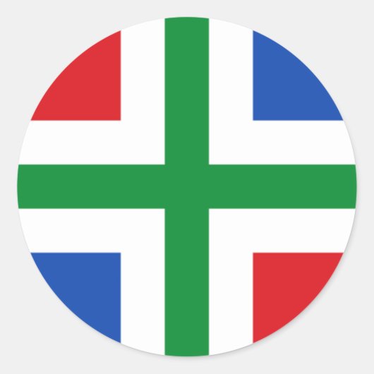 ドロニンゲン国旗（国） ラウンドシール (正面)