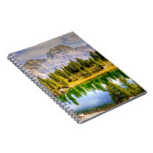ドロマイト山と湖の風景素晴らし ノートブック (右側)