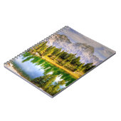 ドロマイト山と湖の風景素晴らし ノートブック (左側)