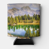 ドロマイト山と湖の風景素晴らし 缶クーラー (正面)