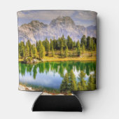 ドロマイト山と湖の風景素晴らし 缶クーラー (裏面)