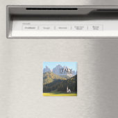 ドロマイト山の土産文字磁石と教会 マグネット (インサイチュ (食洗機))