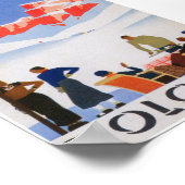 ドロミティイタリアヴィンテージスキー旅行ポスター ポスター (角)