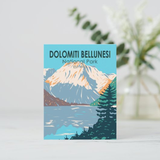 ドロミティベルルネシ国立公園イタリアヴィンテージ ポストカード (スタンド正面)
