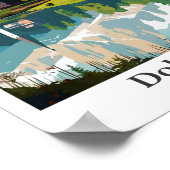 ドロミテイタリアトラベルアートヴィンテージイラストレーション ポスター (角)