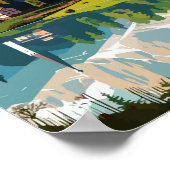 ドロミテイタリアトラベルアートヴィンテージイラストレーション ポスター (角)