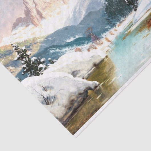 ドロミテスの姿が見える晴れた冬の日。 薄葉紙 (詳細)