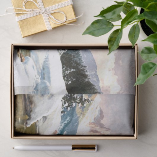 ドロミテスの姿が見える晴れた冬の日。 薄葉紙 (ギフト)