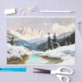 ドロミテスの姿が見える晴れた冬の日。 薄葉紙 (クラフト)