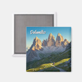 ドロミテスイタリアハイカー旅行 マグネット (正面/裏面)