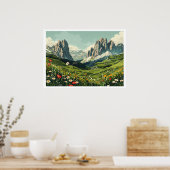 ドロミテスイタリアレトロ旅行 ポスター (キッチン)