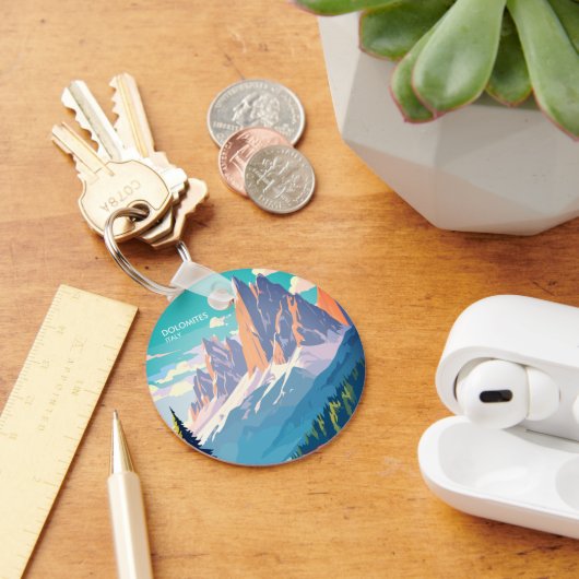 ドロミテスイタリアヴィンテージトラベル キーホルダー (デスク)